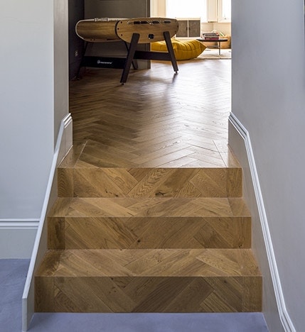 Wood flooring Parquet steps