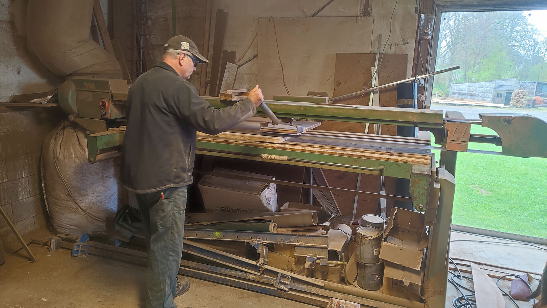 Shed load. Vincent oversees the whole process, from tree to plank ensuring consistency of quality and depth of colour.